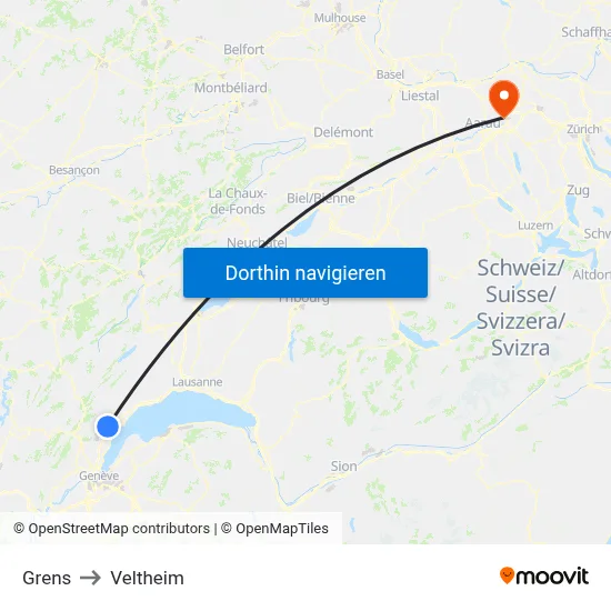 Grens to Veltheim map