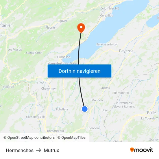 Hermenches to Mutrux map