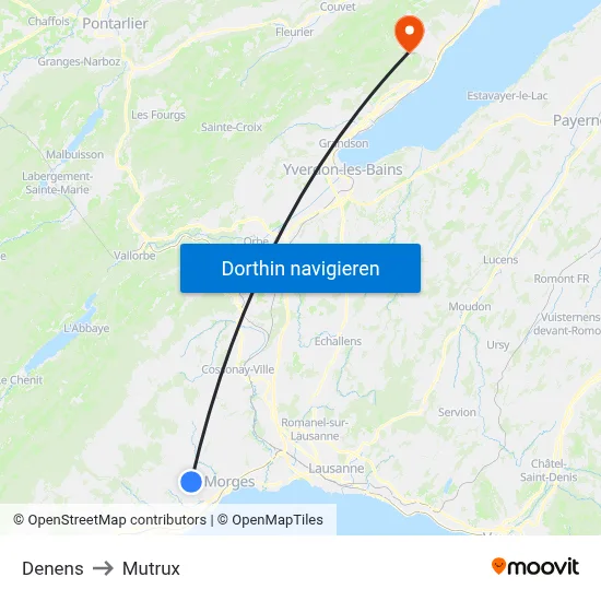Denens to Mutrux map
