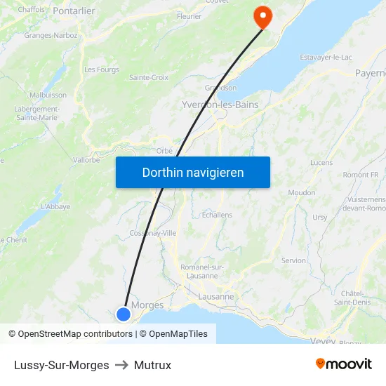 Lussy-Sur-Morges to Mutrux map