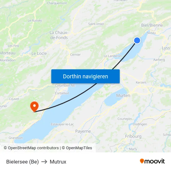 Bielersee (Be) to Mutrux map