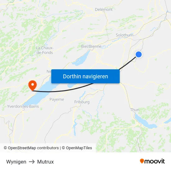 Wynigen to Mutrux map