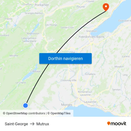Saint-George to Mutrux map