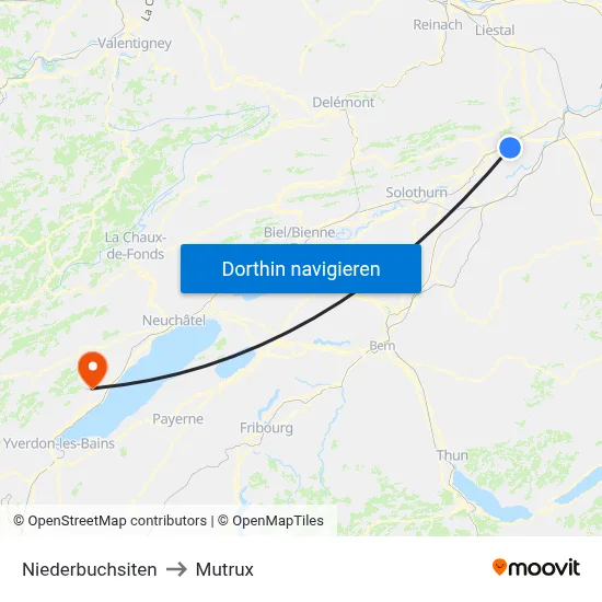 Niederbuchsiten to Mutrux map