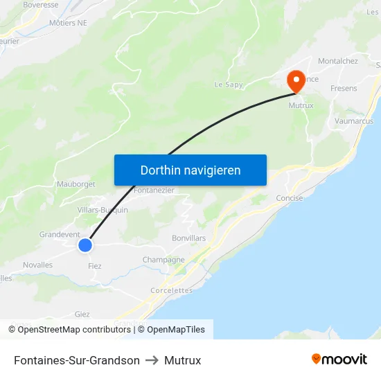 Fontaines-Sur-Grandson to Mutrux map