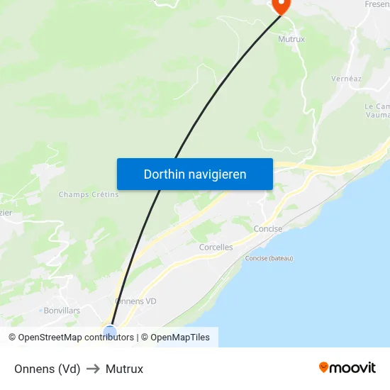 Onnens (Vd) to Mutrux map