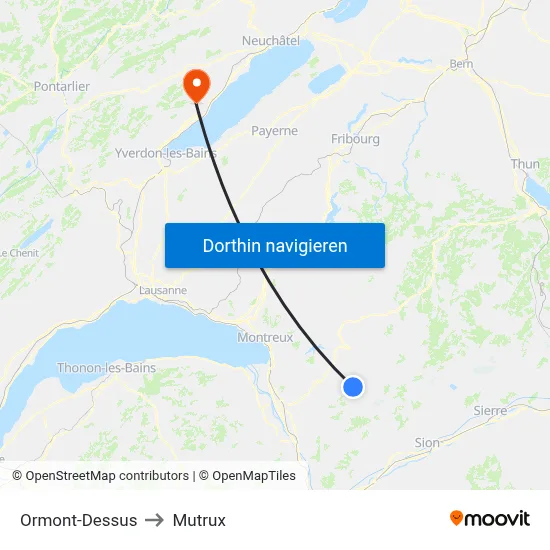 Ormont-Dessus to Mutrux map