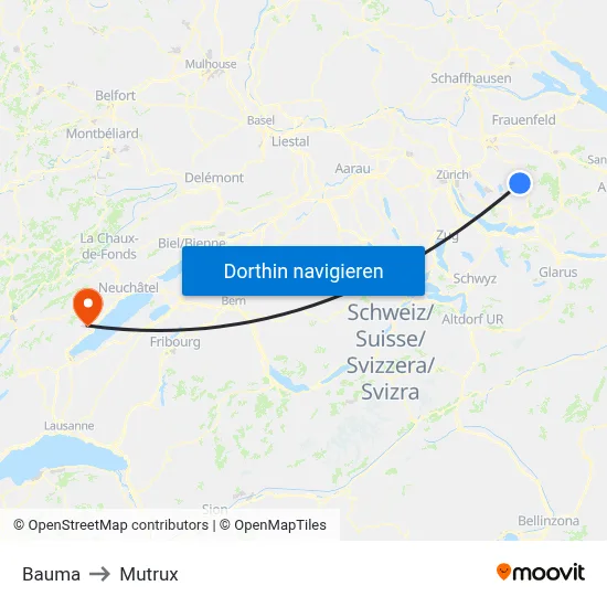 Bauma to Mutrux map