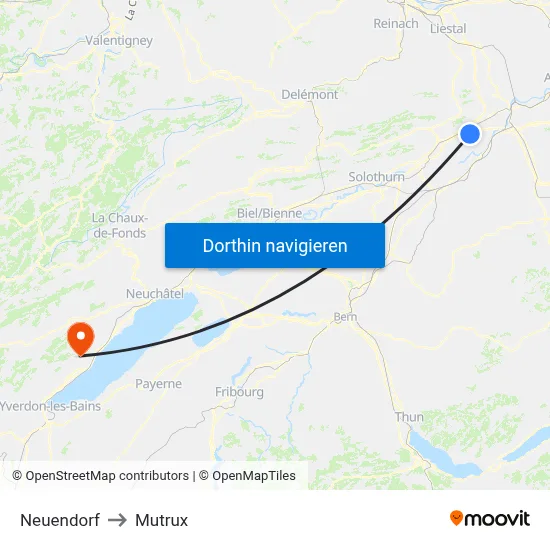 Neuendorf to Mutrux map