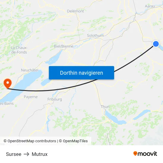 Sursee to Mutrux map