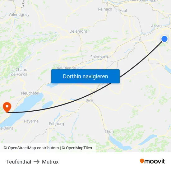 Teufenthal to Mutrux map