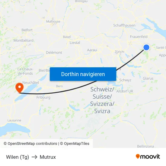Wilen (Tg) to Mutrux map