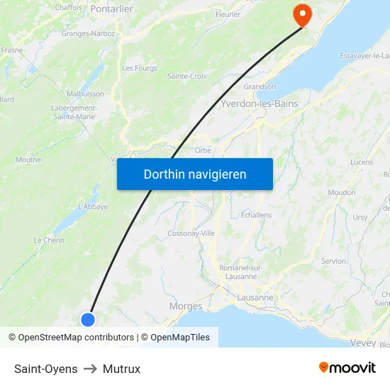 Saint-Oyens to Mutrux map
