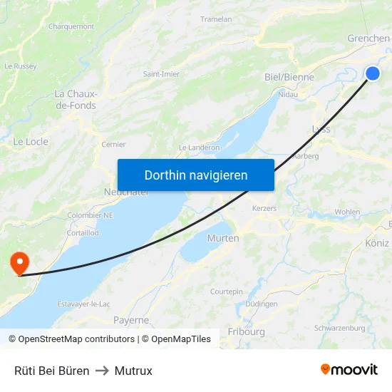 Rüti Bei Büren to Mutrux map