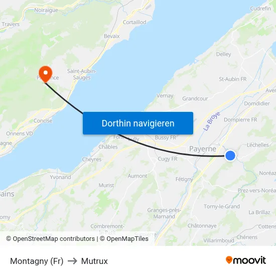 Montagny (Fr) to Mutrux map