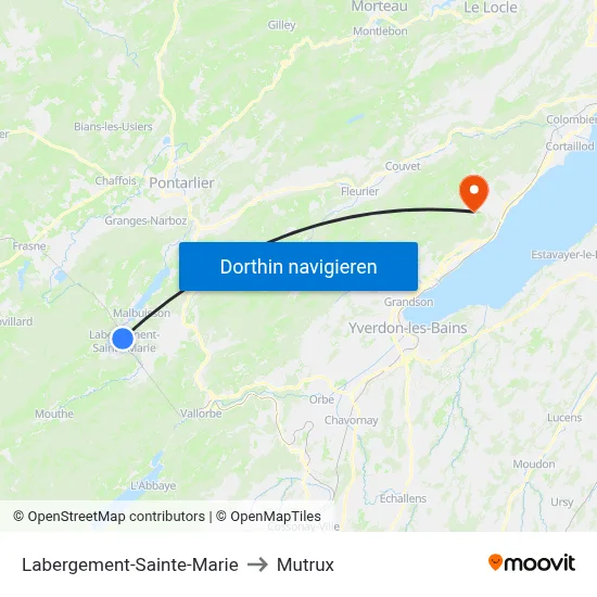Labergement-Sainte-Marie to Mutrux map