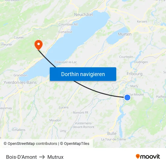 Bois-D’Amont to Mutrux map