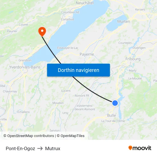 Pont-En-Ogoz to Mutrux map
