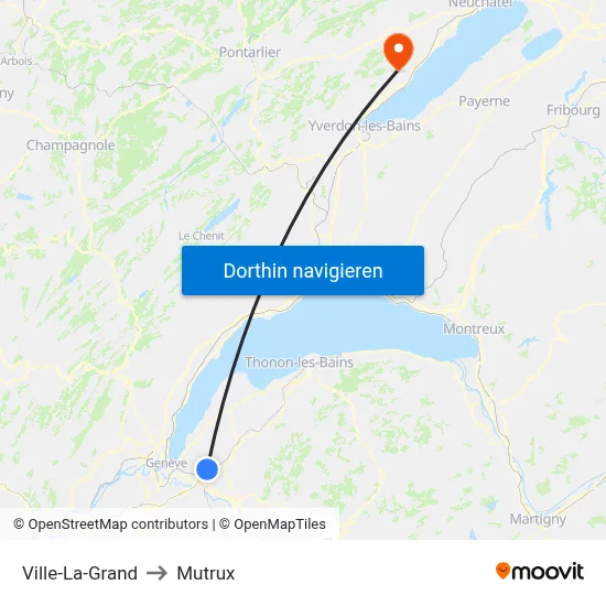 Ville-La-Grand to Mutrux map