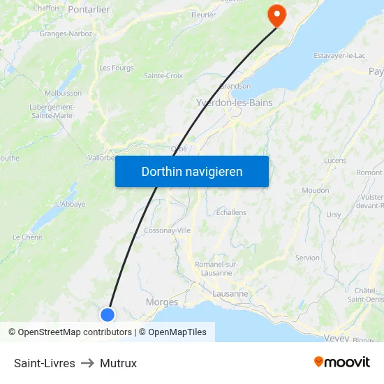 Saint-Livres to Mutrux map
