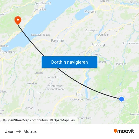 Jaun to Mutrux map