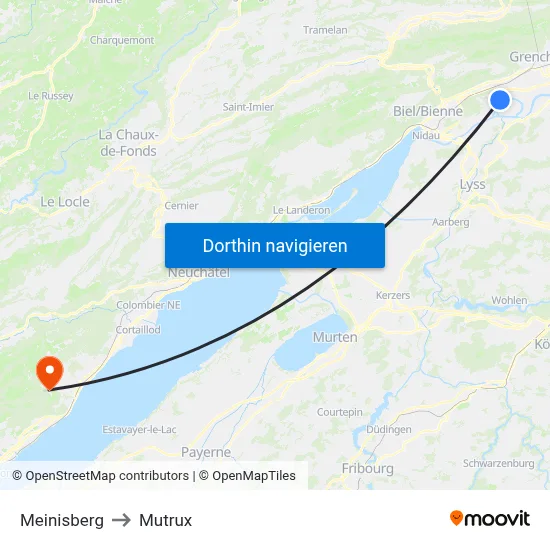 Meinisberg to Mutrux map