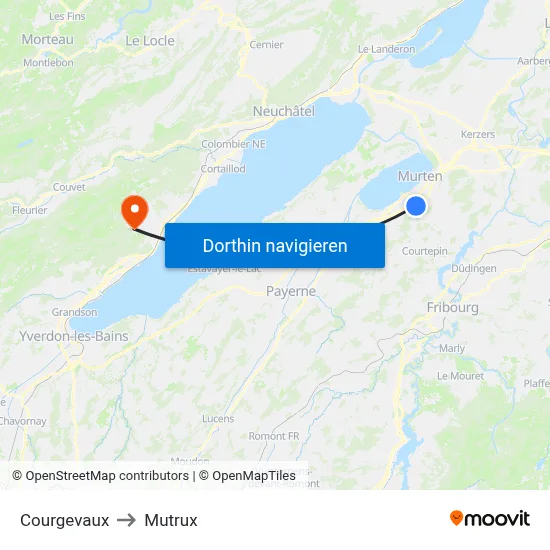 Courgevaux to Mutrux map