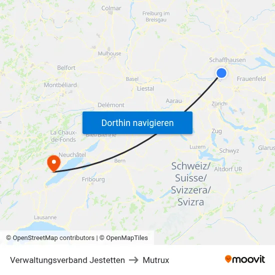 Verwaltungsverband Jestetten to Mutrux map