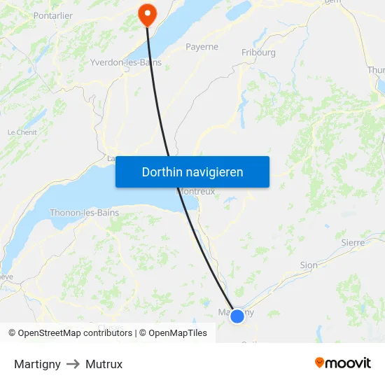 Martigny to Mutrux map