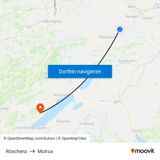 Röschenz to Mutrux map
