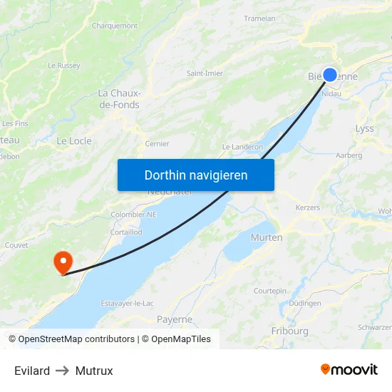 Evilard to Mutrux map