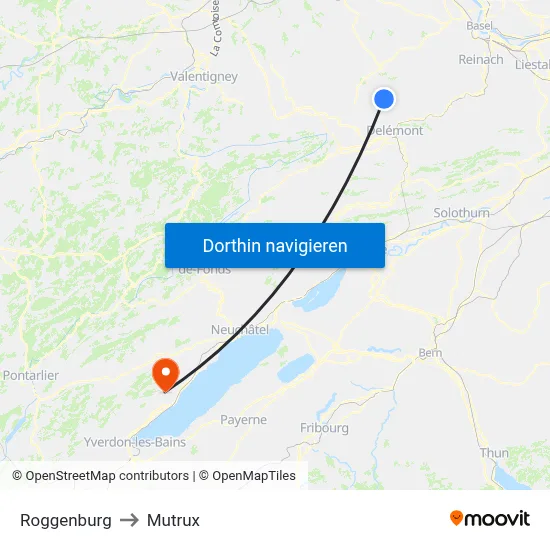 Roggenburg to Mutrux map