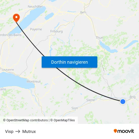 Visp to Mutrux map