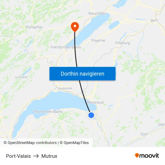 Port-Valais to Mutrux map