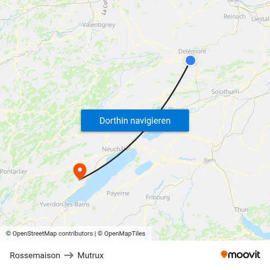 Rossemaison to Mutrux map