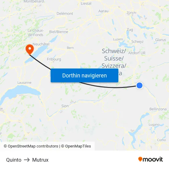 Quinto to Mutrux map