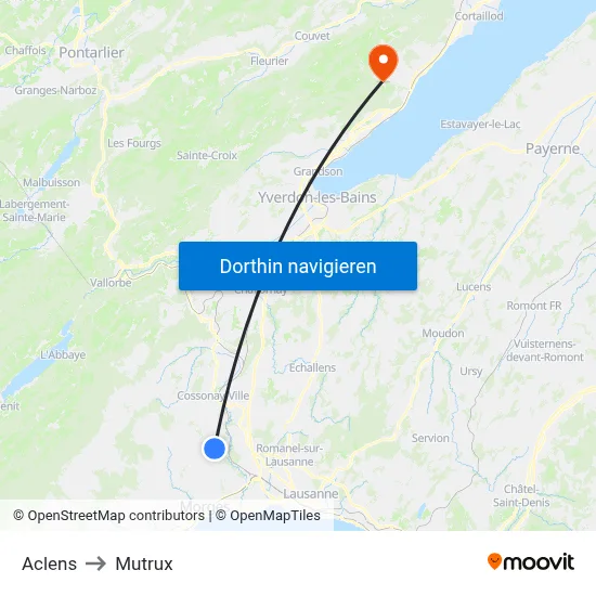 Aclens to Mutrux map