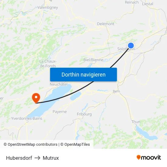 Hubersdorf to Mutrux map