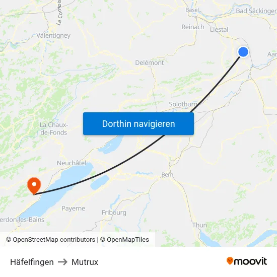 Häfelfingen to Mutrux map