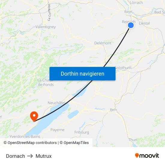 Dornach to Mutrux map