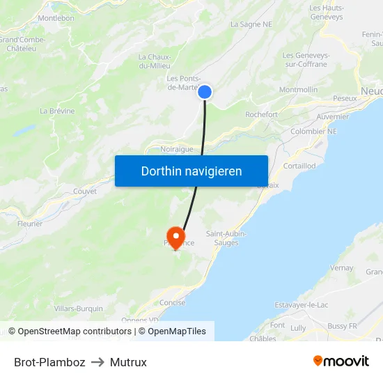 Brot-Plamboz to Mutrux map