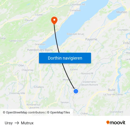 Ursy to Mutrux map