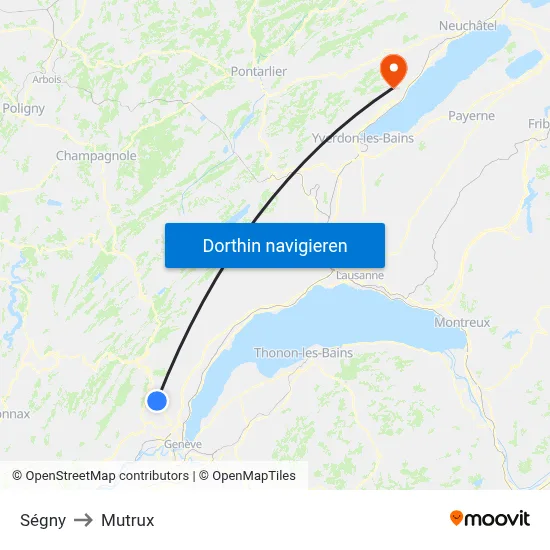 Ségny to Mutrux map