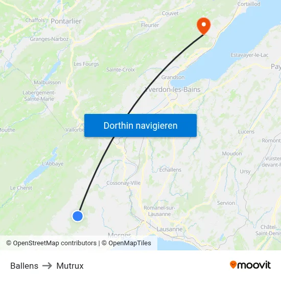 Ballens to Mutrux map