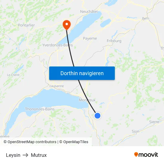 Leysin to Mutrux map