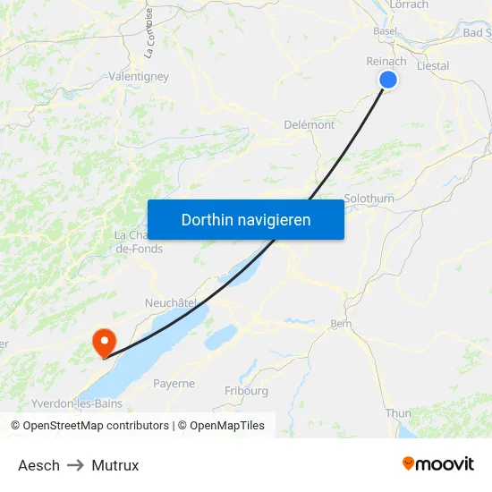 Aesch to Mutrux map