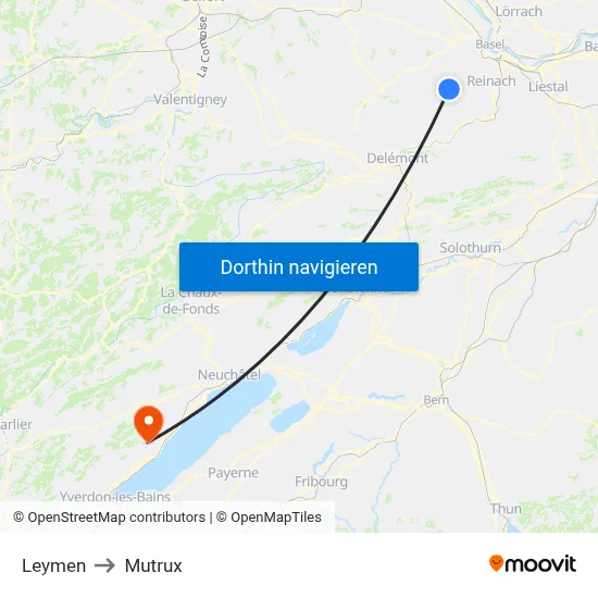Leymen to Mutrux map