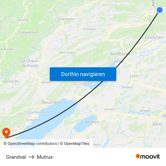 Grandval to Mutrux map