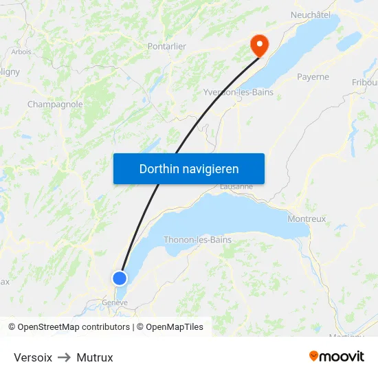 Versoix to Mutrux map