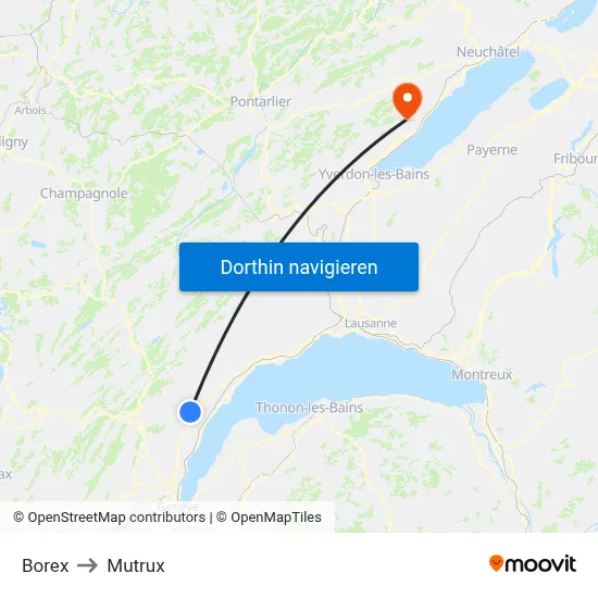 Borex to Mutrux map